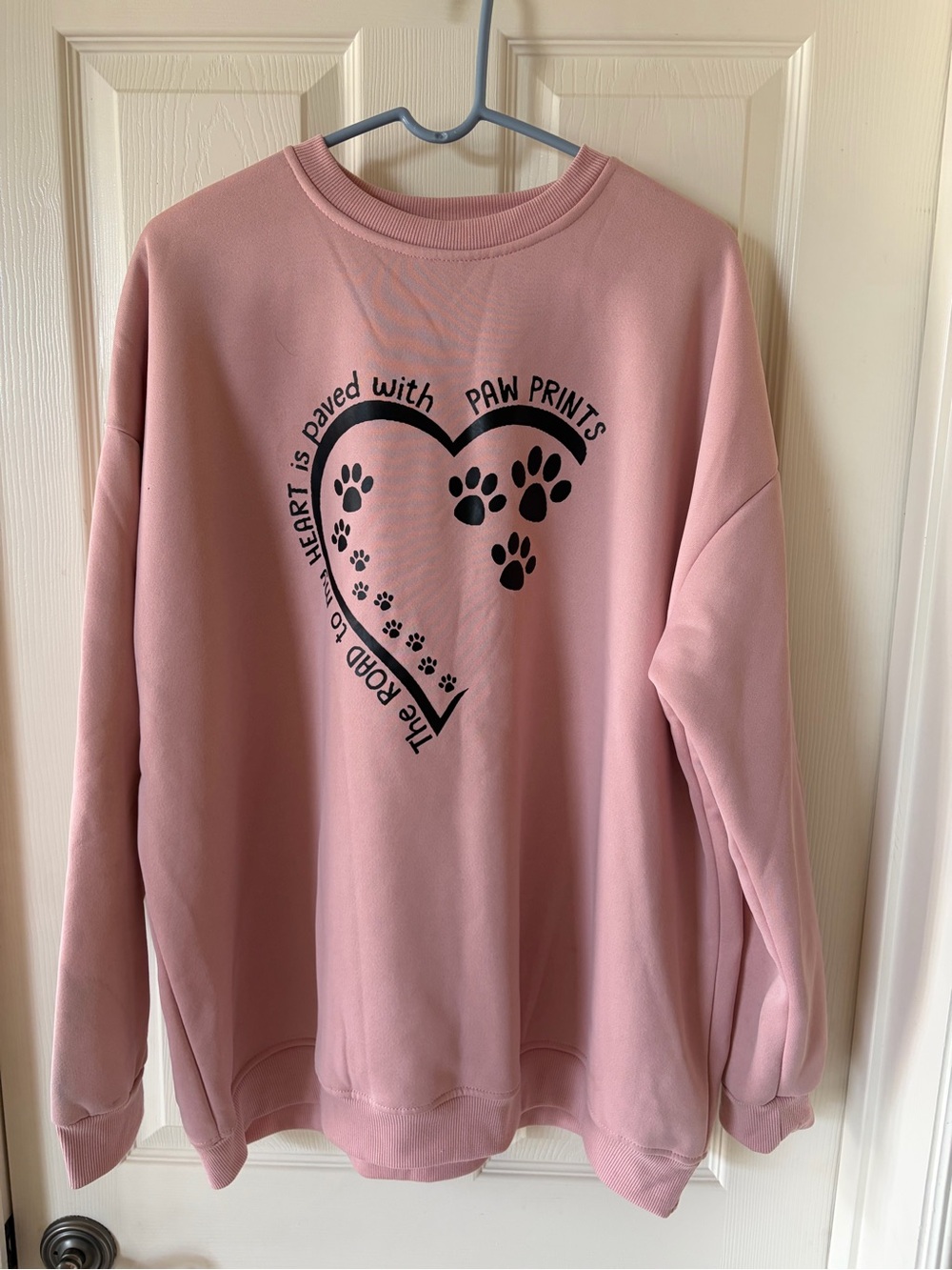Pink 'Paw Prints' Heart Graphic Sweatshirt